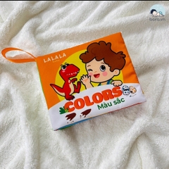 Sách vải song ngữ cho bé, vận động cơ tay, kích thích thị giác, phát triển giác quan hãng Lalala Baby