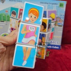 Đồ chơi ghép hình, ráp hình nam châm chủ đề nghề nghiệp cho bé