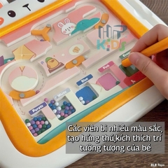 Đồ chơi giải đố mê cung, phân loại màu sắc bằng nam châm hình thỏ đáng yêu