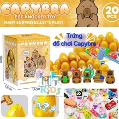 Đồ chơi dập trứng nhận quà, hộp mù trứng vàng nhiều chủ đề Kuromi, Labubu, Cappybra kèm búa cho bé
