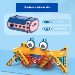 Đồ chơi lắp ráp khoa học Robot, kỹ thuật điện, kỹ sư cơ khí kèm cáp sạc và công tắc
