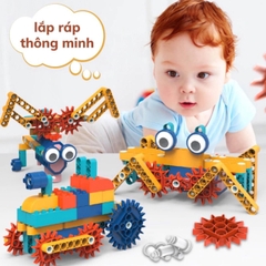 Đồ chơi lắp ráp khoa học Robot, kỹ thuật điện, kỹ sư cơ khí kèm cáp sạc và công tắc