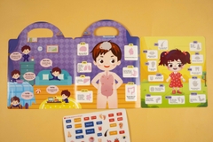 Tranh dán sticker sử dụng được nhiều lần mẫu Tiếng Việt nhiều chủ đề cho bé chọn