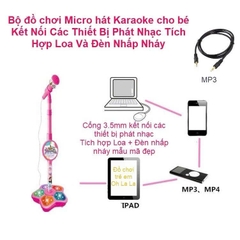 Micro Karaoke Cho Bé Có Loa Và Đèn LED, Sách Phát Hành, Phù Hợp 3 Tuổi Trở Lên