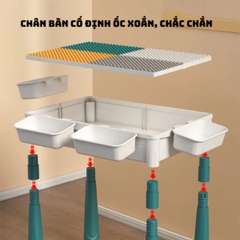 Đồ chơi bàn lắp ráp nhiều chi tiết có ngăn đựng đồ kèm ghế, làm bàn học, bàn ăn cho bé