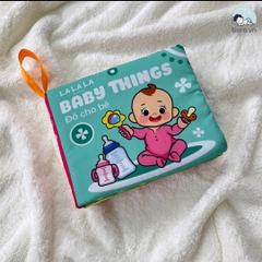 Sách vải song ngữ cho bé, vận động cơ tay, kích thích thị giác, phát triển giác quan hãng Lalala Baby