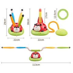 Đồ chơi vận động 3 trong 1 cho bé nhảy cao, ném vòng, tên lử a bay có âm nhạc kèm remote điều khiển