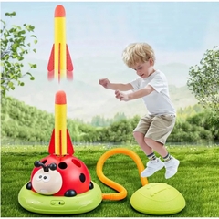 Đồ chơi vận động 3 trong 1 cho bé nhảy cao, ném vòng, tên lử a bay có âm nhạc kèm remote điều khiển
