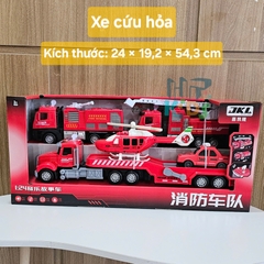 Bộ Xe Cứu Hỏa & Xe Bus Giáo Dục, Đồ Chơi Mô Hình Cao Cấp Kèm Đèn và Nhạc, Phù Hợp Trẻ 3+ Tuổi