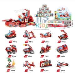 Bộ lắp ráp khủng long, xe cứu hỏa, động vật, 12 con giáp vui nhộn cho bé