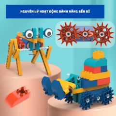 Đồ chơi lắp ráp khoa học Robot, kỹ thuật điện, kỹ sư cơ khí kèm cáp sạc và công tắc