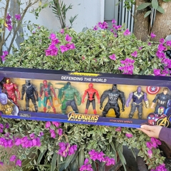 Hộp đồ chơi siêu anh hùng người nhện, người dơi Badman, Người khổng lồ xanh và siêu nhân kèm đèn, vũ khí cho bé