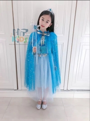 Áo choàng hóa trang công chúa Elsa, Anna cho bé  kèm vương miệng, gậy phép thuật và nhiều phụ kiện cho bé