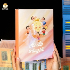 Sách thiếu nhi - Trung Thu - Ai chờ trăng tới - Hộp 2 quyển kèm đèn trung thu cho bé - LionBooks