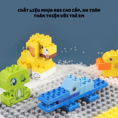 Đồ chơi bàn lắp ráp nhiều chi tiết có ngăn đựng đồ kèm ghế, làm bàn học, bàn ăn cho bé