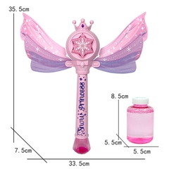 Gậy bong bóng, gậy phép thuật công chúa cho bé. Thồi bong bóng có đèn, nhạc, hộp đựng và xà phòng thối bong bóng