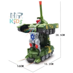 Đồ chơi xe tăng biến hình robot kèm nhạc và đèn cho bé