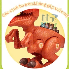 Hộp lắp ráp 4 khủng long size to,  kèm tua vít và đầy đủ dụng cụ cho bé