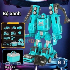 Đồ chơi Robot người máy, 6 xe kết hợp lại thành robot, lắp ráp kết hợp nam châm