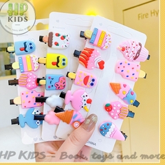 Set 10 kẹp tóc silicon chủ đề nhân vật hoạt hình ngộ nghĩnh đáng yêu cho bé gái