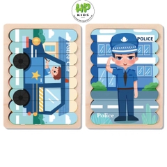 Ghép hình, xếp hình gỗ que kem 2 mặt cho bé tư duy sáng tạo, giáo dục Montessori