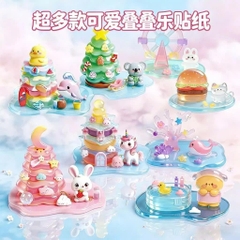 (SIZE TO) Sticker 3D Dán Dập Nổi Miếng Dán Chết Le Sáng Tạo Đồ Trang Trí Nhỏ Nhãn Dán Ba Chiều