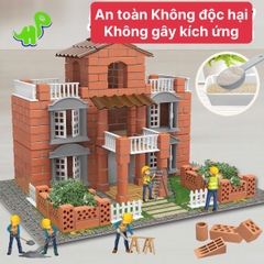 Đồ Chơi Xây Nhà Gạch Mini, Thợ Xây Tí Hon, Xây nhà bằng gạch mini, Đồ chơi giáo dục trí tuệ dành cho bé