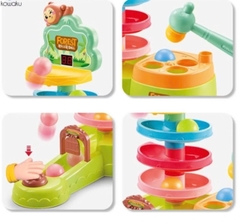 Đồ chơi bắn bóng tính điểm kết hợp cầu trượt 4 tầng và đập chuột. Đồ chơi giáo dục sớm kết hợp rèn luyện vận động tinh