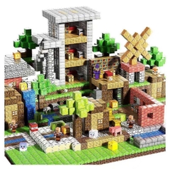 Đồ chơi khối nam châm lắp ráp , xây dưng mô hình minecraft kèm mô hình nhân vật- Qùa tặng cho bé