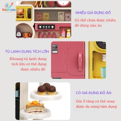 Đồ chơi kệ bếp nấu ăn loại lớn, phun khói và hơi nước, cao 70cm nhiều chi tiết cho bé