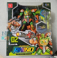 Đồ chơi Tê giác biến hình Robot cao 23cm, Qùa cho bé trai, bé gái