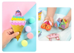BỘ GẤP GIẤY FUN ORIGAMI có in hình đáng yêu kèm sách hướng dẫn cho bé trai bé gái