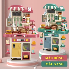 Đồ chơi kệ bếp nấu ăn loại lớn, phun khói và hơi nước, cao 70cm nhiều chi tiết cho bé