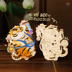 Đèn lồng gỗ Trông Trăng Lalamoon bộ kit tự làm lồng đèn trung thu tô màu thủ công DIY đồ chơi hình con vật