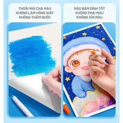 Bút màu sáp lụa màu hữu cơ, cho bé vẽ, tô màu dễ dàng lau chùi kèm hộp đựng, quai xách nắp đậy bút chống rơi cho bé