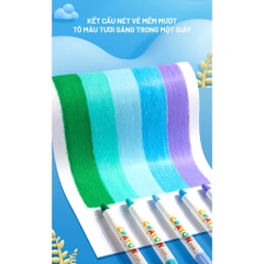 Bút màu sáp lụa màu hữu cơ, cho bé vẽ, tô màu dễ dàng lau chùi kèm hộp đựng, quai xách nắp đậy bút chống rơi cho bé