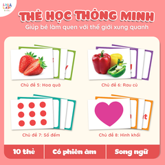 Bộ thẻ học thông minh Flashcard cho bé chuẩn Glenn Doman giáo giục sớm Lalala baby song ngữ Anh Việt