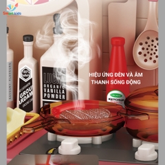 Đồ chơi kệ bếp nấu ăn loại lớn, phun khói và hơi nước, cao 70cm nhiều chi tiết cho bé