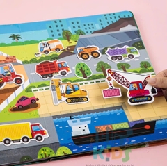 Đồ chơi tranh dán nam châm từ tính, nhiều miếng dán chủ đề công trình, đại dương, thành phố, phương tiện giao thông