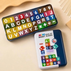 Bộ Nam Châm Chữ Cái Chữ Số 40 Chi Tiết Kèm Hộp Sắt - Đồ Chơi Giáo Dục Phát Triển Tư Duy Cho Bé