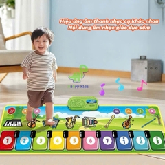 Đồ chơi thảm nhạc đàn piano với 8 loại nhạc cụ kèm âm thanh vui nhộn, có thể xếp lại được.