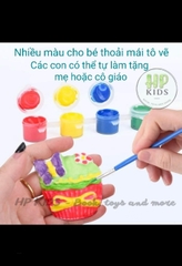 Set tự làm thạch cao tô tượng cho bé, kèm màu vẽ, khuôn, cọ v.v....