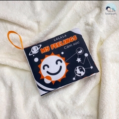 Sách vải song ngữ cho bé, vận động cơ tay, kích thích thị giác, phát triển giác quan hãng Lalala Baby