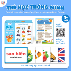 Bộ thẻ học thông minh Flashcard cho bé chuẩn Glenn Doman giáo giục sớm Lalala baby song ngữ Anh Việt