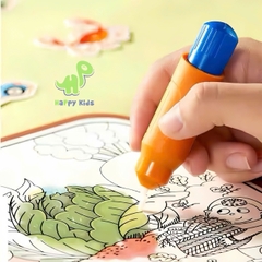 Đồ chơi tranh bóc dán, tô vẽ màu ma thuật bằng nước tái sử dụng được nhiều lần cho bé thảo sức sáng tạo