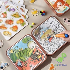 Đồ chơi tranh bóc dán, tô vẽ màu ma thuật bằng nước tái sử dụng được nhiều lần cho bé thảo sức sáng tạo