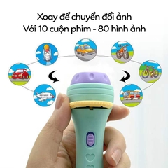 Đèn pin hình chiếu, 1 hộp 80 hình với nhiều chủ đề khác nhau dành cho bé trai và bé gái