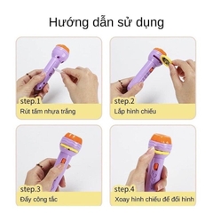 Đèn pin hình chiếu, 1 hộp 80 hình với nhiều chủ đề khác nhau dành cho bé trai và bé gái