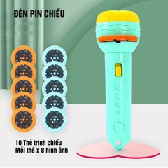 Đèn pin hình chiếu, 1 hộp 80 hình với nhiều chủ đề khác nhau dành cho bé trai và bé gái