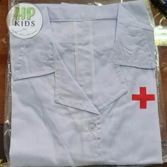 Áo Bác sĩ kèm nón cho bé Free size cho bé từ 3 đến 7 tuổi ( 14kg đến 24kg)